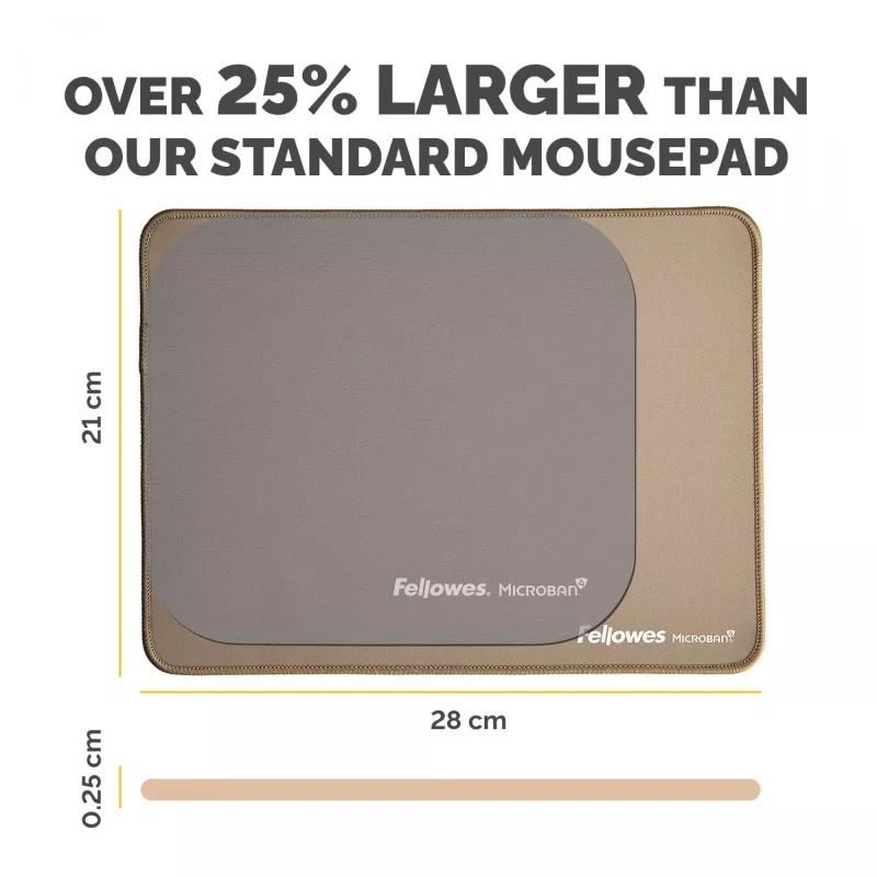 Fellowes Breyta (New) XL Mousepad Sand, Sand, Monochromatic, Non-slip base