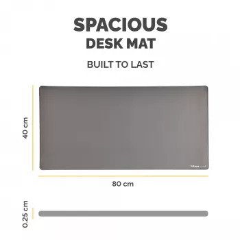 Fellowes Computer Desk Mat with Non-Slip Base Breyta Desk Mat with Antibacterial Protection Grey