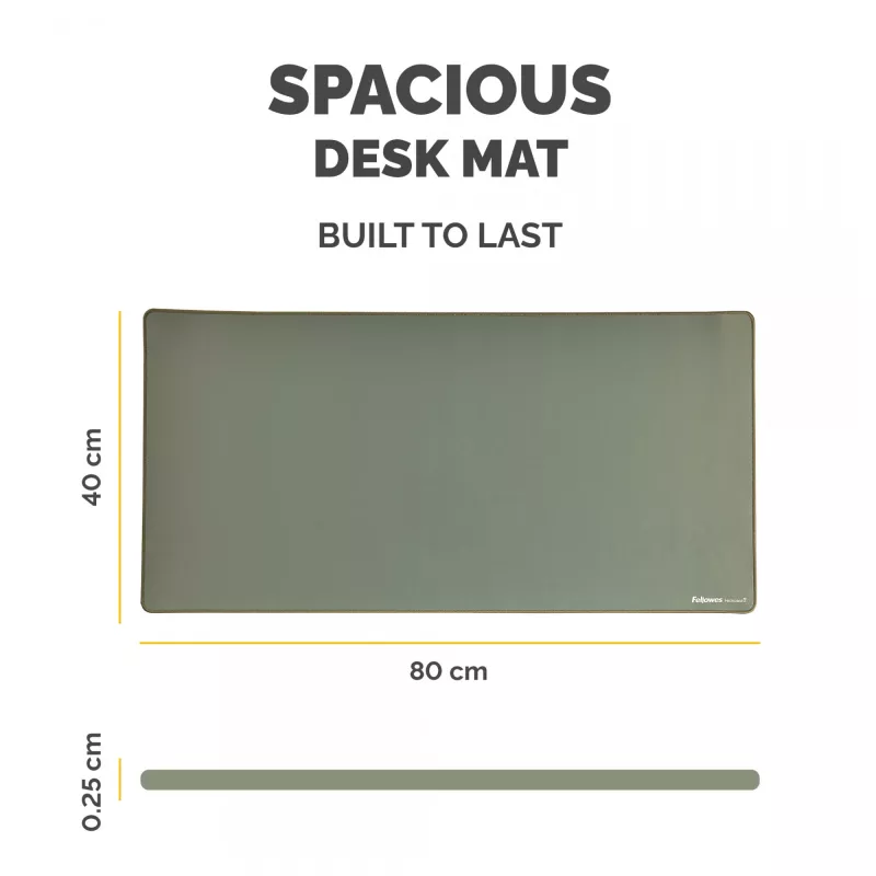 Fellowes Computer Desk Mat with Non-Slip Base Breyta Desk Mat with Antibacterial Protection Sage