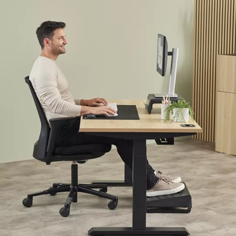 Fellowes Wrist Rest Breyta Palm Rest with Antibacterial Protection Ergonomic Wrist Support Black