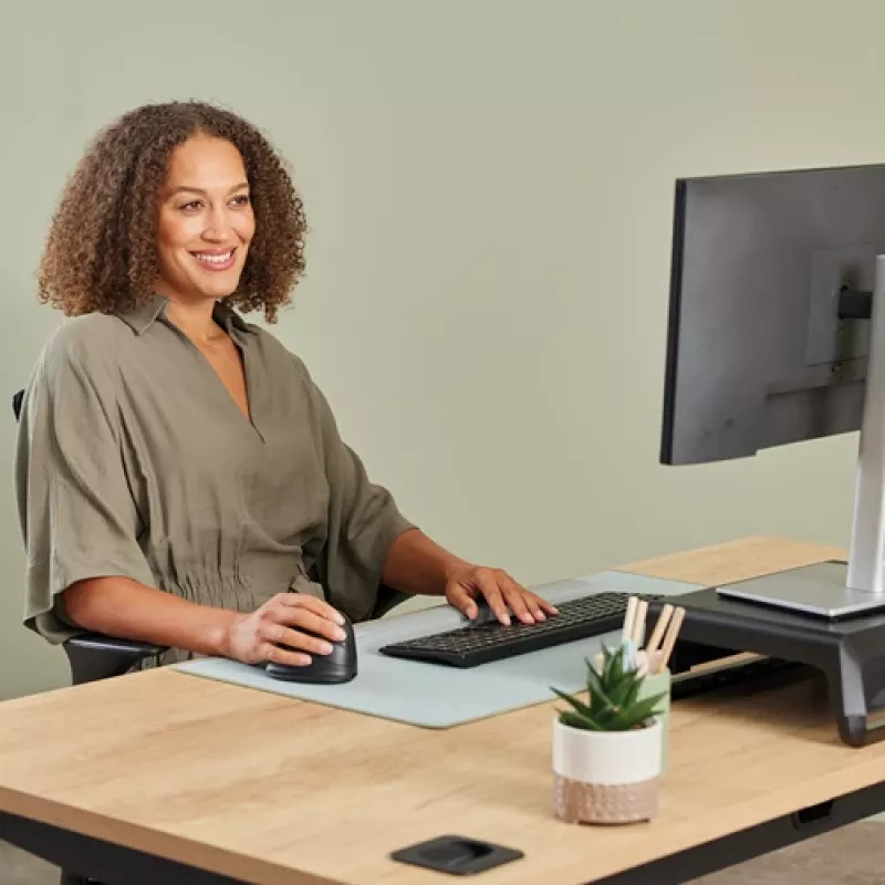 Fellowes Breyta Plus+ Vertical Mouse - Small Right, Right-hand, Vertical design, Optical, Bluetooth + USB Type-C, 2400 DPI, Black