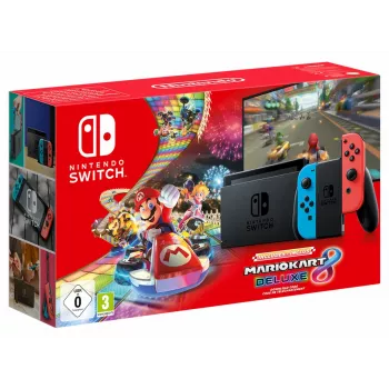 Nintendo Switch + Mario Kart 8 Deluxe portable game console 15.8 cm (6.2 inch) 32 GB Touchscreen Wi-Fi Black, Blue, Red