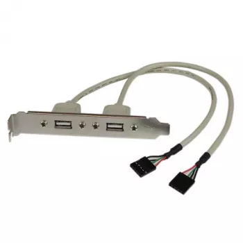 StarTech.com 2 Port USB A Female Slot Plate Adapter, 2 x IDC, 2 x USB A, 0.286 m, Silver
