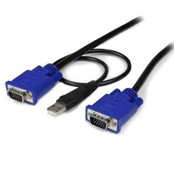 StarTech.com 10 ft Ultra Thin USB VGA 2-in-1 KVM Cable, 3 m, VGA, Black, USB, USB A + VGA, VGA