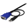 StarTech.com 10 ft Ultra Thin USB VGA 2-in-1 KVM Cable, 3 m, VGA, Black, USB, USB A + VGA, VGA