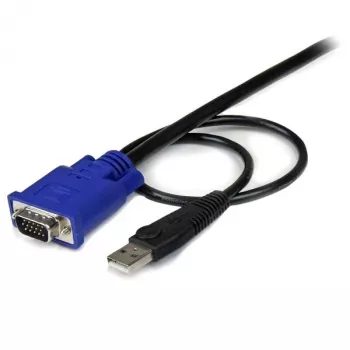 StarTech.com 10 ft Ultra Thin USB VGA 2-in-1 KVM Cable, 3 m, VGA, Black, USB, USB A + VGA, VGA