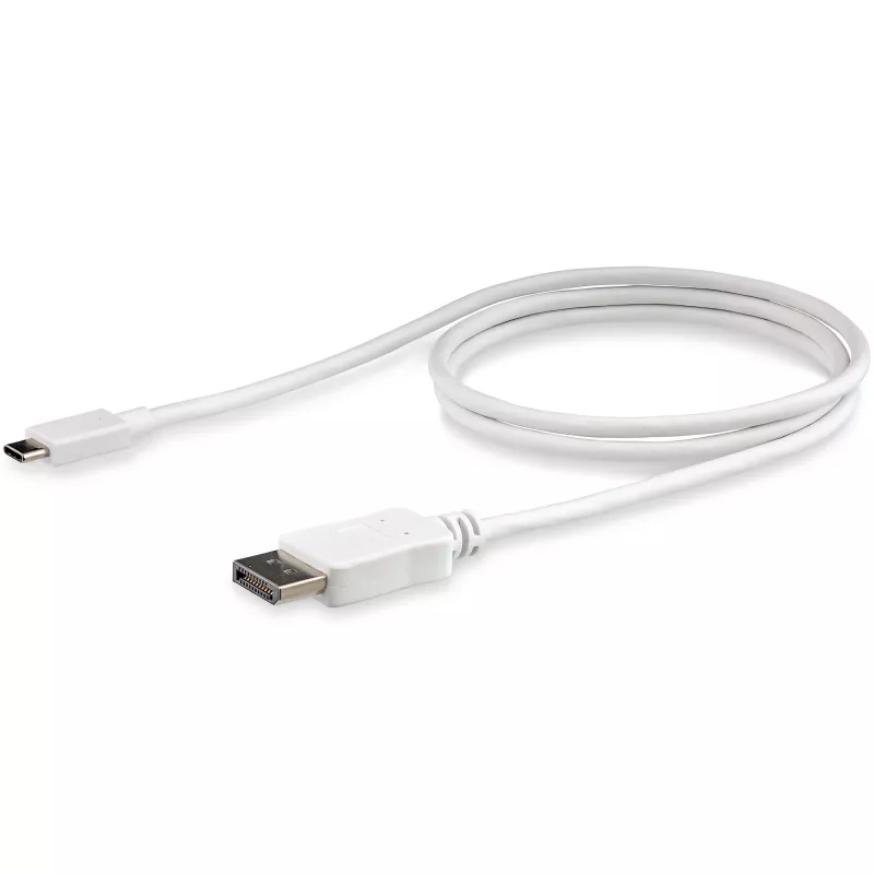 StarTech.com 3ft/1m USB C to DisplayPort 1.2 Cable 4K 60Hz - USB-C to DisplayPort Adapter Cable HBR2 - USB Type-C DP Alt Mode to DP Monitor Video Cable - Works w/ Thunderbolt 3 - White