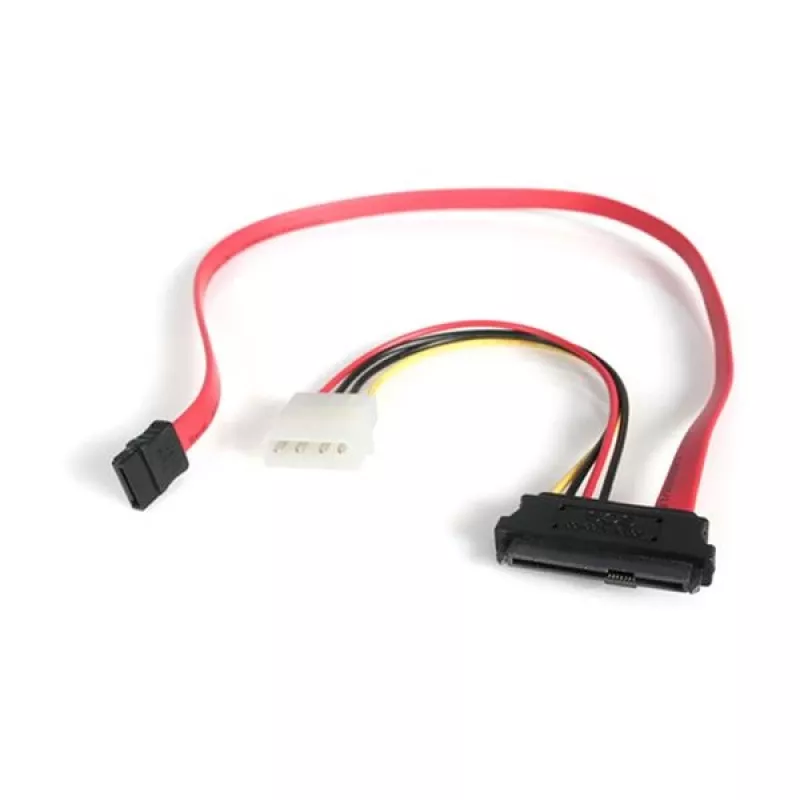 StarTech.com 18in SAS 29 Pin to SATA Cable with LP4 Power, SATA 15-pin, LP4 M, SAS 29 Pin Plug, 0.457 m, Straight, Straight, Red