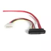 StarTech.com 18in SAS 29 Pin to SATA Cable with LP4 Power, SATA 15-pin, LP4 M, SAS 29 Pin Plug, 0.457 m, Straight, Straight, Red