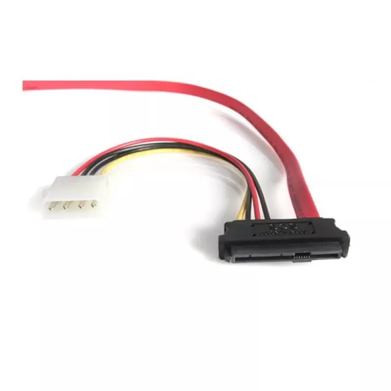 StarTech.com 18in SAS 29 Pin to SATA Cable with LP4 Power, SATA 15-pin, LP4 M, SAS 29 Pin Plug, 0.457 m, Straight, Straight, Red