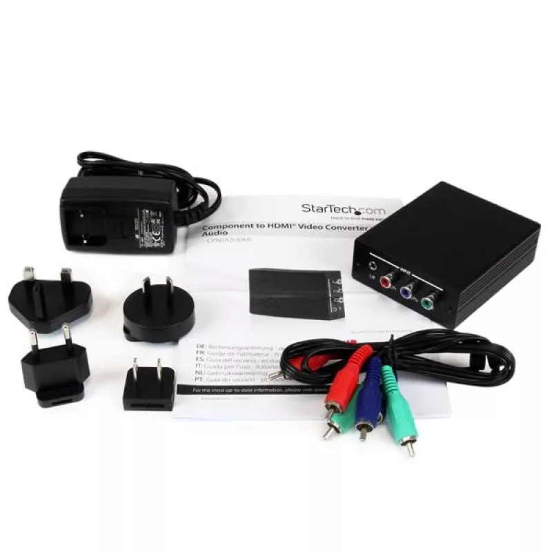 StarTech.com Component to HDMI Video Converter with Audio, Black, RoHS, CE, FCC, 1080p, HDMI, 5 V, 80 mm