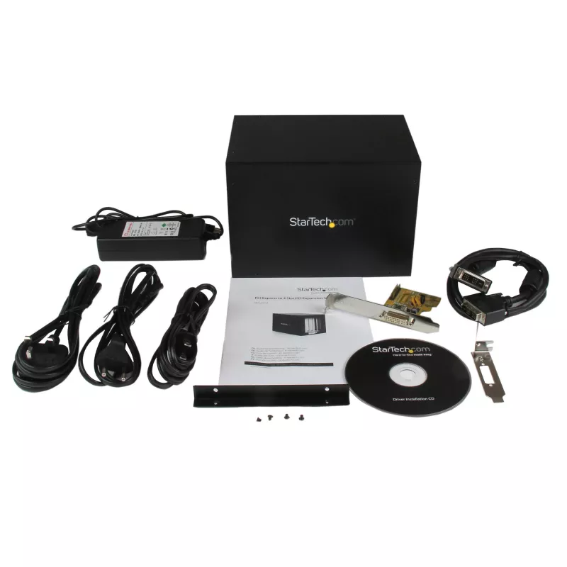 StarTech.com PCI Express to 4 Slot PCI Expansion System, Black, CE, FCC, RoHS, 12 V, 3 A, 0 - 55 °C, -40 - 75 °C