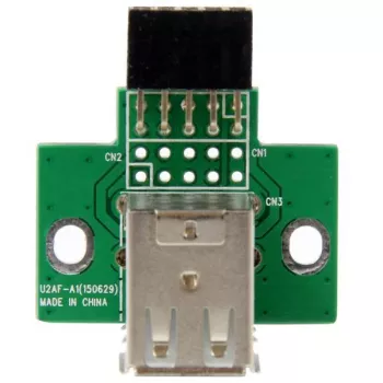 StarTech.com 2 Port USB Motherboard Header Adapter, IDC, USB 2.0, Black, Green, Stainless steel, 20 mm, 125 mm, 230 mm