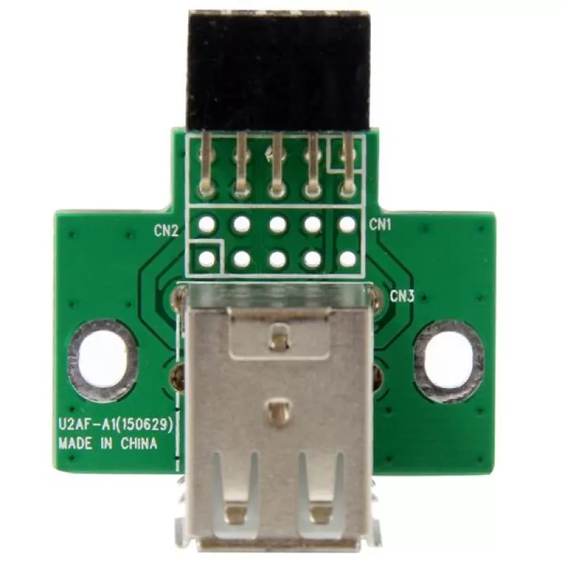 StarTech.com 2 Port USB Motherboard Header Adapter, IDC, USB 2.0, Black, Green, Stainless steel, 20 mm, 125 mm, 230 mm