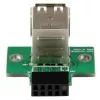 StarTech.com 2 Port USB Motherboard Header Adapter, IDC, USB 2.0, Black, Green, Stainless steel, 20 mm, 125 mm, 230 mm
