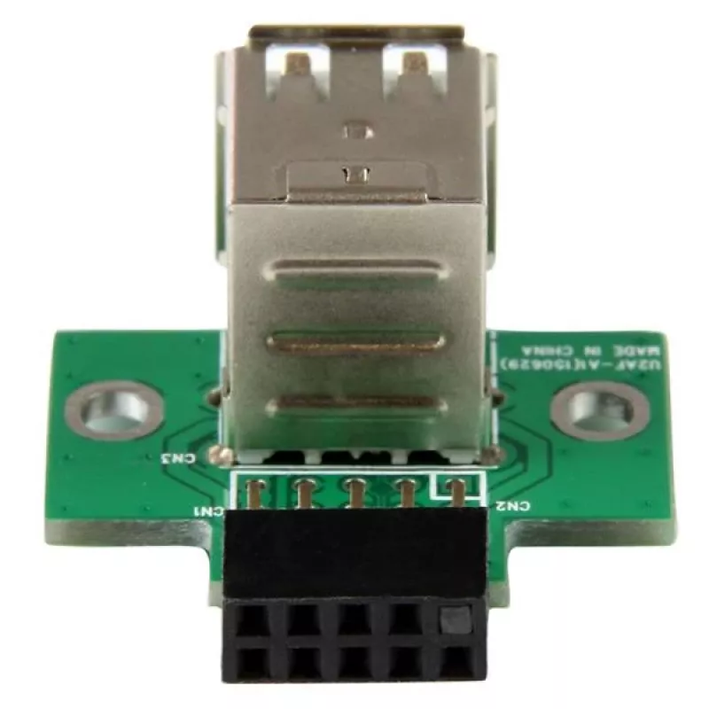 StarTech.com 2 Port USB Motherboard Header Adapter, IDC, USB 2.0, Black, Green, Stainless steel, 20 mm, 125 mm, 230 mm