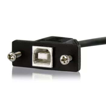 StarTech.com 1 ft Panel Mount USB Cable B to B - F/M, 0.3 m, USB B, USB B, USB 2.0, 0.48 Gbit/s, Black