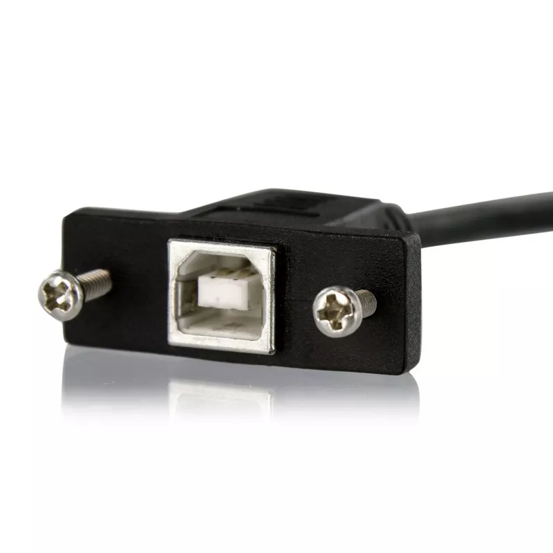 StarTech.com 1 ft Panel Mount USB Cable B to B - F/M, 0.3 m, USB B, USB B, USB 2.0, 0.48 Gbit/s, Black