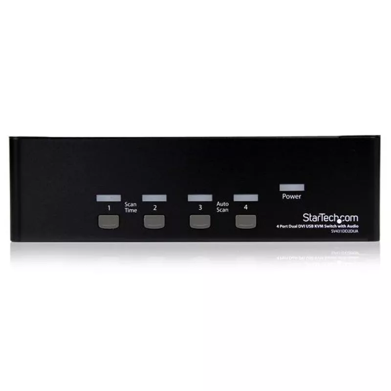 StarTech.com 4 Port Dual DVI USB KVM Switch with Audio & USB 2.0 Hub
