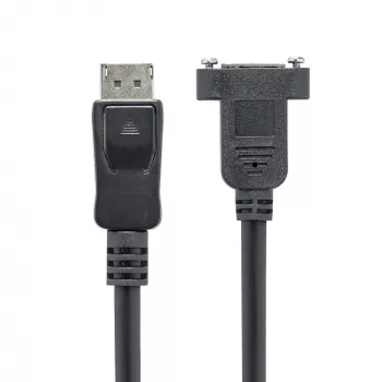 StarTech.com 3ft (1m) Panel Mount DisplayPort Cable - 4K x 2K - DisplayPort 1.2 Extension Cable Male to Female - DP Video Extender Cord with Panel Mount DP Connector - DP Monitor Cable