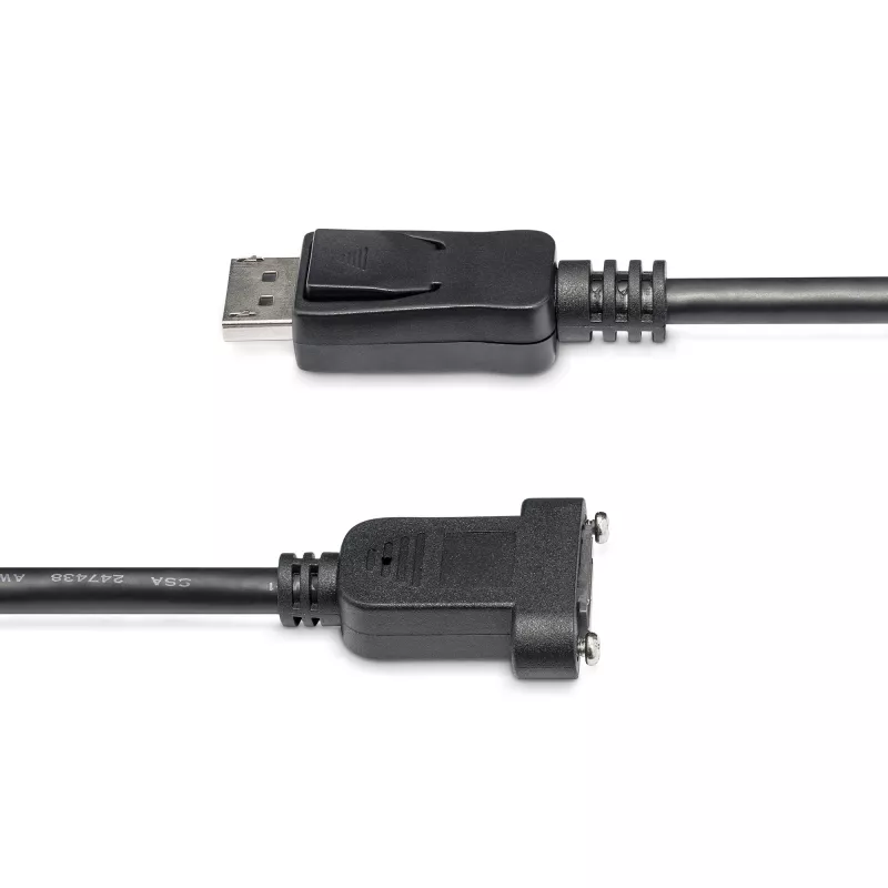 StarTech.com 3ft (1m) Panel Mount DisplayPort Cable - 4K x 2K - DisplayPort 1.2 Extension Cable Male to Female - DP Video Extender Cord with Panel Mount DP Connector - DP Monitor Cable