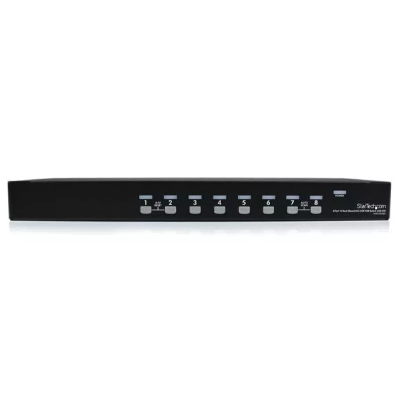 StarTech.com 8 Port 1U Rackmount USB KVM Switch with OSD, 1920 x 1440 pixels, Rack mounting, 1U, Black