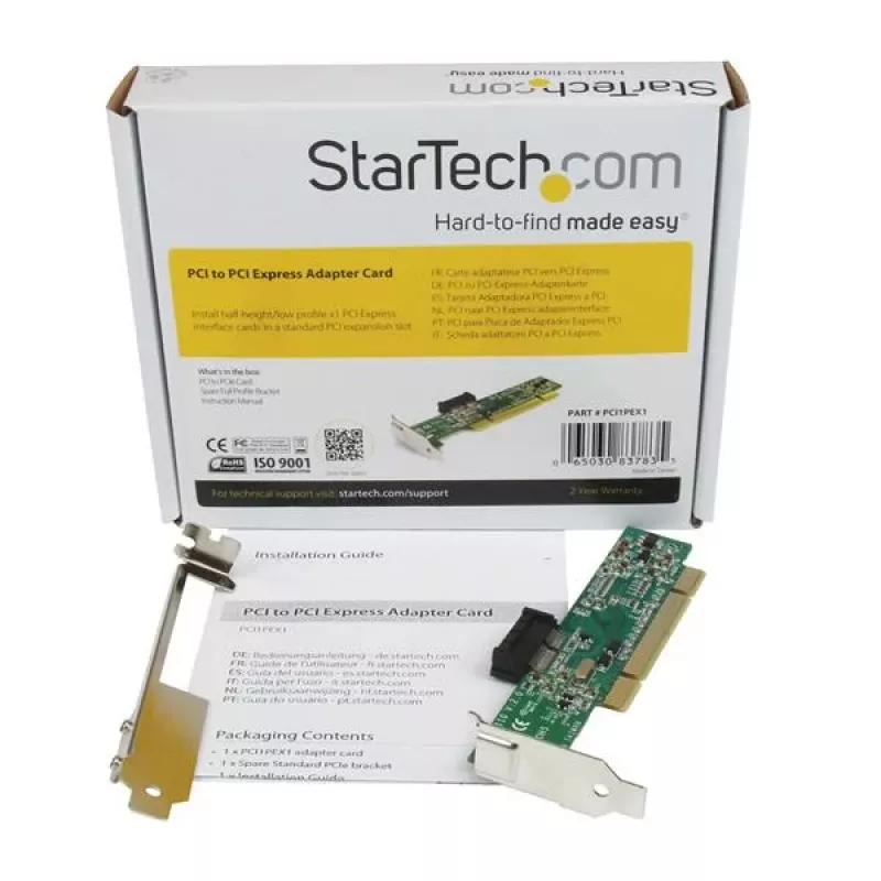 StarTech.com PCI to PCI Express Adapter Card, PCI, PCIe, PCI 2.3, CE, FCC, TAA, Pericom - PI7C9X111SL, 0 - 85 °C
