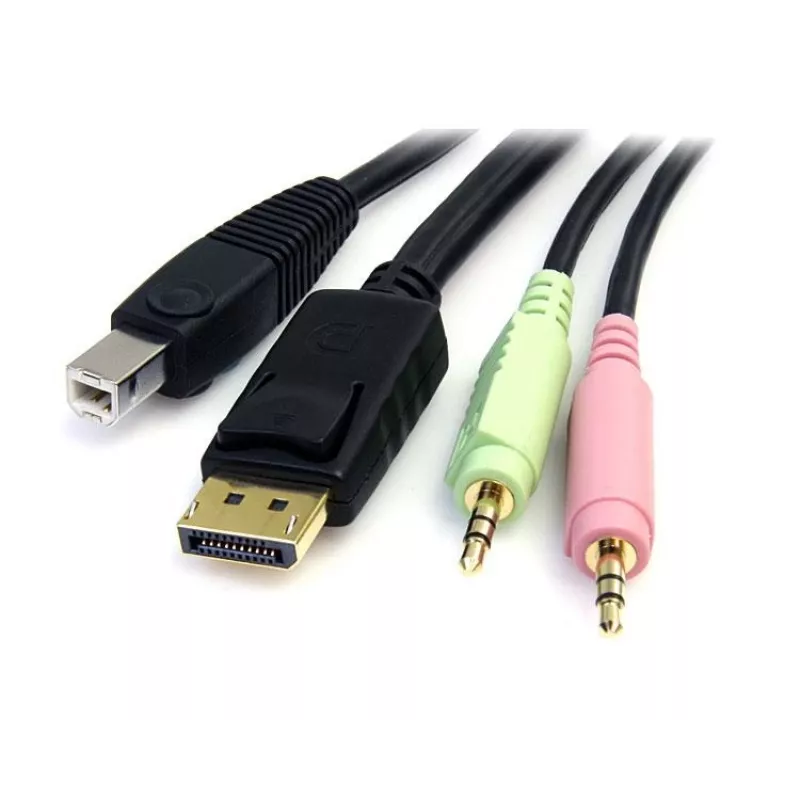 StarTech.com 6ft 4-in-1 USB DisplayPort KVM Switch Cable w/ Audio & Microphone