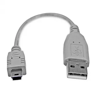 StarTech.com 6in Mini USB 2.0 Cable - A to Mini B, 0.152 m, USB A, Mini-USB B, USB 2.0, Male/Male, Grey