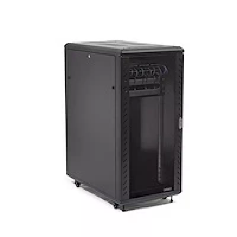 StarTech.com 4-Post 25U Server Rack Cabinet, Lockable 19 inch Data Rack Cabinet for Computer / AV / IT Equipment, Office / Home Network Rack with Casters & Adjustable Mounting Rails