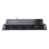 StarTech.com 4-Port Industrial USB 3.0 Hub with ESD Protection~4-Port USB 3.0 Hub - 5Gbps - Metal Industrial USB-A Hub - Wall or Desk Mountable USB Data Hub - TAA Compliant USB Expander Hub