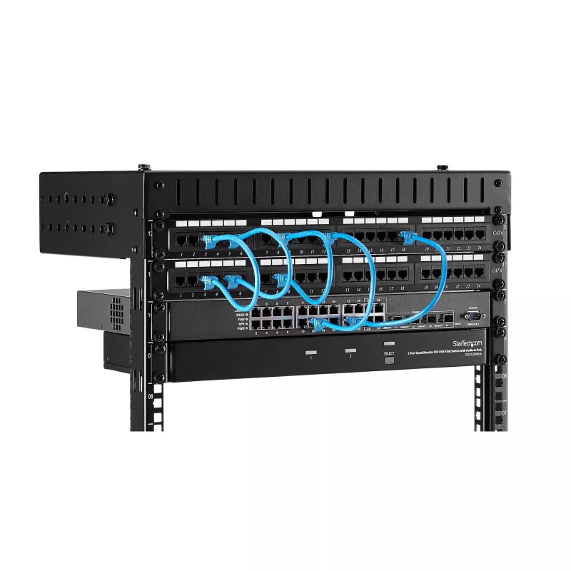 StarTech.com 8U 19 inch Wall Mount Network Rack - Adjustable Depth 12-20 inch 2 Post Open Frame Server Room Rack for AV/Data/ IT Communication/Computer Equipment/Switch w/Cage Nuts & Screws