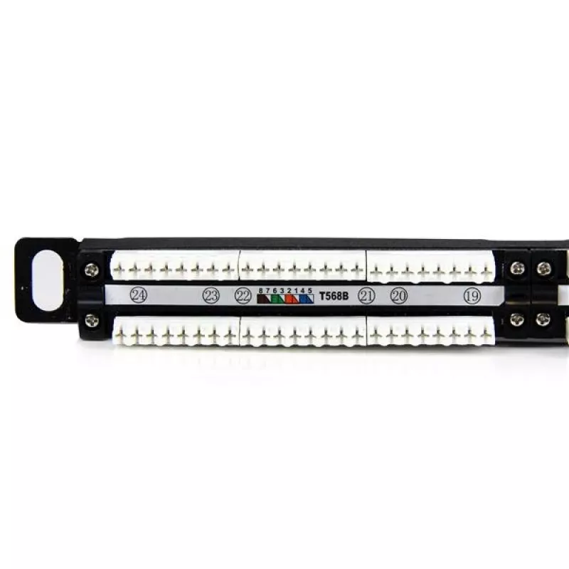 StarTech.com 24 Port 0.5U Cat5e Patch Panel - RJ45 Ethernet Rackmount Cat 5e 110 Patch Panel