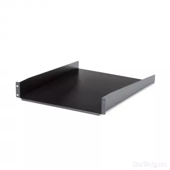StarTech.com 2U Server Rack Shelf - Universal Rack Mount Cantilever Shelf for 19 inch Network Equipment Rack & Cabinet - Heavy Duty Steel – Weight Capacity 50lb/23kg - 22 inch Deep Tray, Black