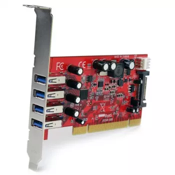 StarTech.com 4-Port PCI USB 3.0 Adapter Card with SATA/SP4 Power