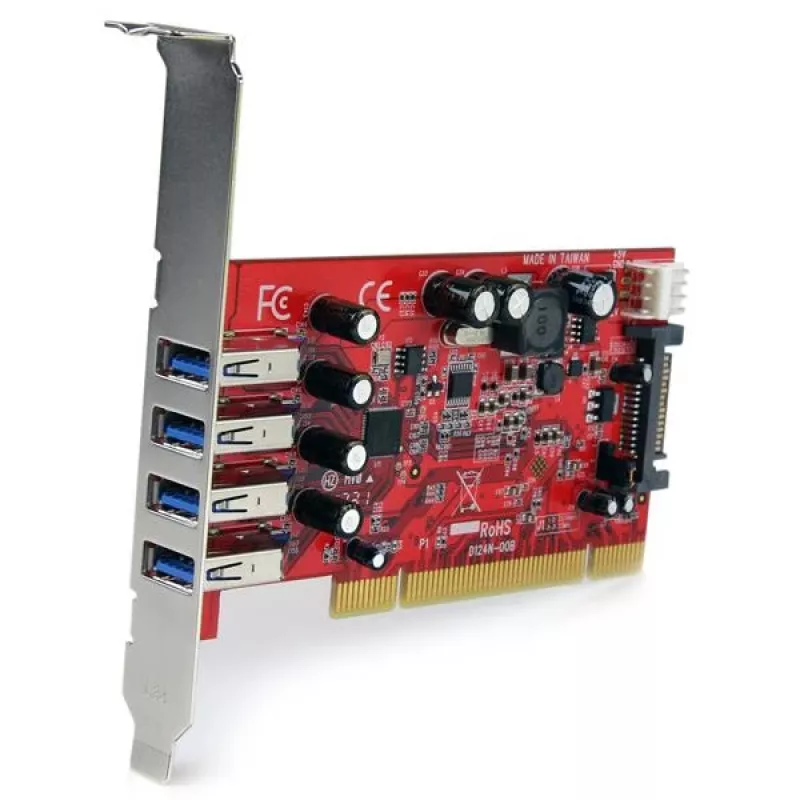 StarTech.com 4-Port PCI USB 3.0 Adapter Card with SATA/SP4 Power