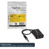StarTech.com Black Slim Mini Jack Headphone Splitter Cable Adapter - 3.5mm Male to 2x 3.5mm Female