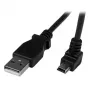 StarTech.com 2m Mini USB Cable - A to Down Angle Mini B, 2 m, USB A, Mini-USB B, USB 2.0, 0.48 Gbit/s, Black