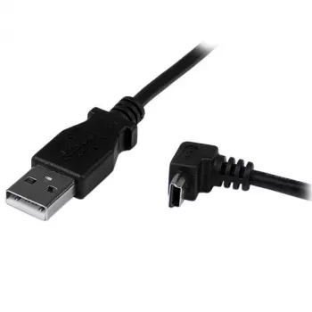 StarTech.com 2m Mini USB Cable - A to Down Angle Mini B, 2 m, USB A, Mini-USB B, USB 2.0, 0.48 Gbit/s, Black