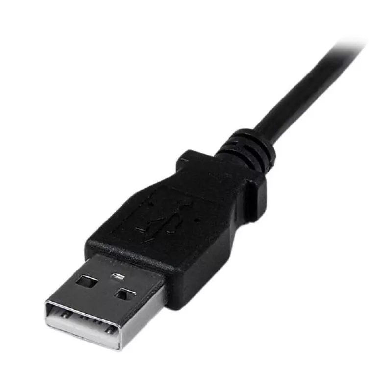 StarTech.com 2m Mini USB Cable - A to Down Angle Mini B, 2 m, USB A, Mini-USB B, USB 2.0, 0.48 Gbit/s, Black