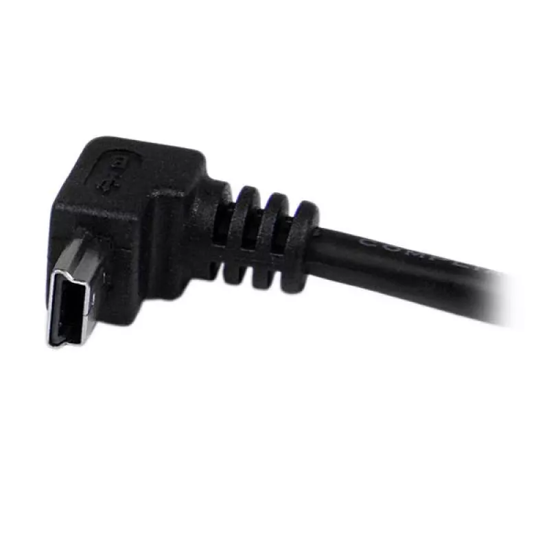 StarTech.com 2m Mini USB Cable - A to Down Angle Mini B, 2 m, USB A, Mini-USB B, USB 2.0, 0.48 Gbit/s, Black