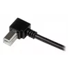 StarTech.com 1m USB 2.0 A to Right Angle B Cable - M/M, 1 m, USB A, USB B, USB 2.0, Male/Male, Black
