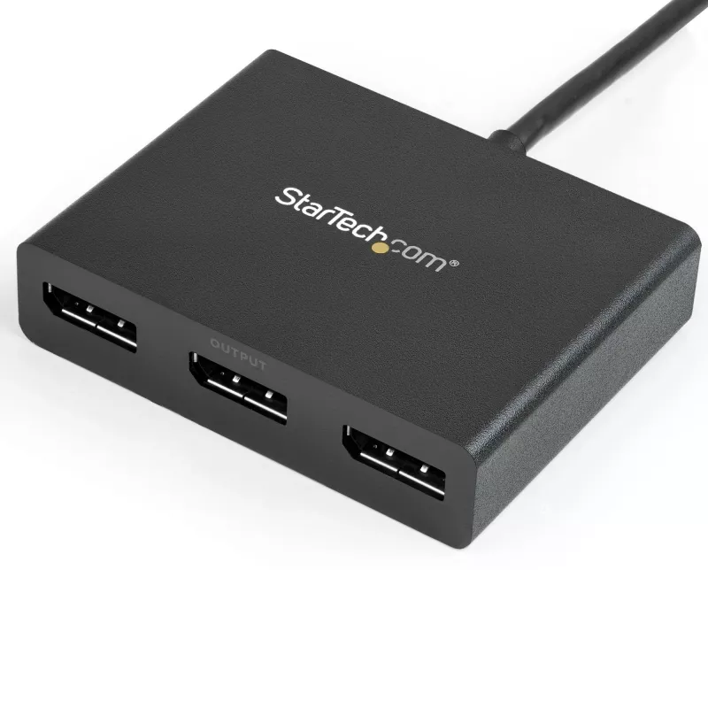 StarTech.com 3-Port Multi Monitor Adapter - Mini DisplayPort to DisplayPort MST Hub, Dual 4K 30Hz & 1x 1080p - Video Splitter for Extended Desktop Mode on Windows Only - mDP 1.2 to 3x DP