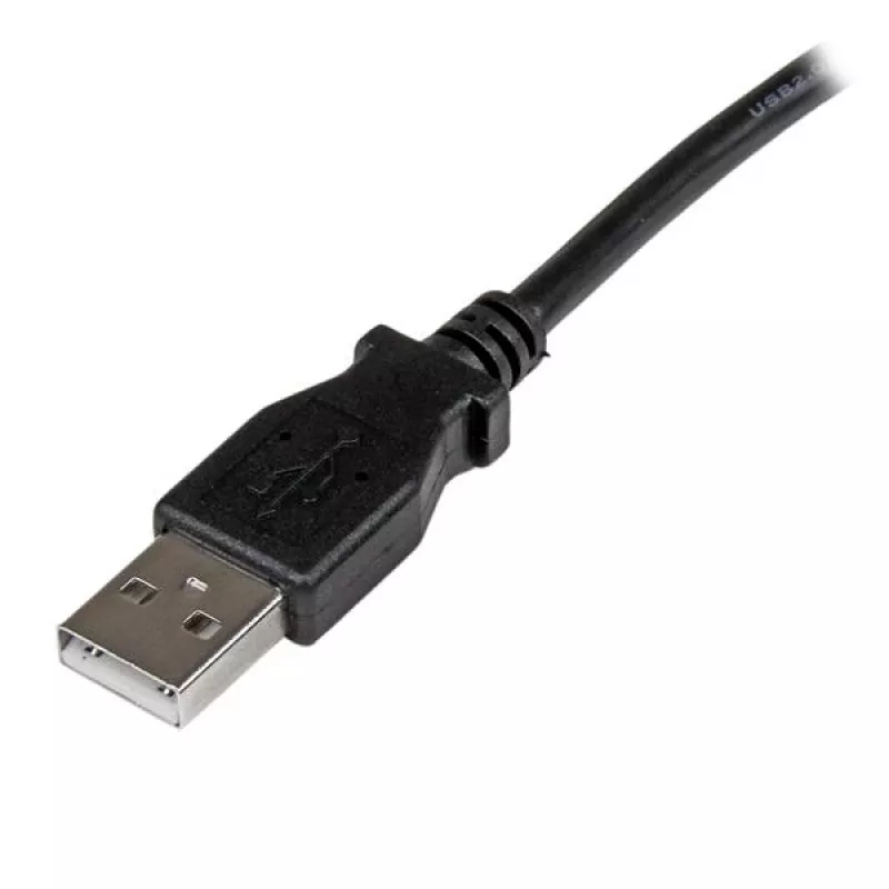 StarTech.com 1m USB 2.0 A to Left Angle B Cable - M/M, 1 m, USB A, USB B, USB 2.0, Male/Male, Black