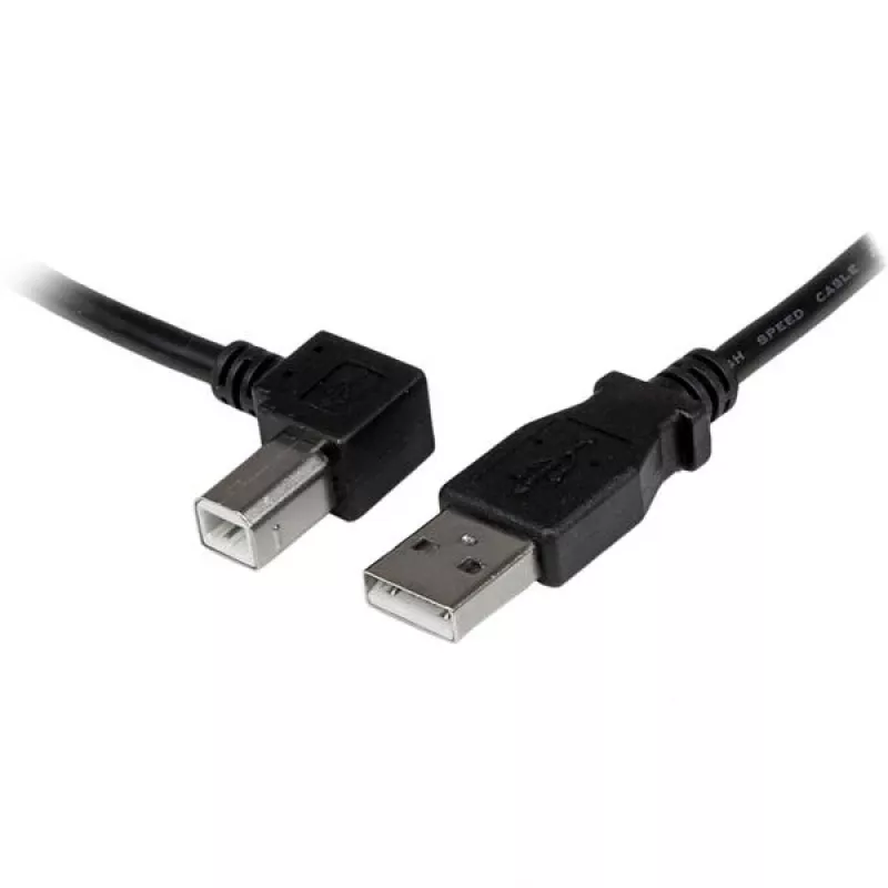 StarTech.com 2m USB 2.0 A to Left Angle B Cable - M/M, 2 m, USB A, USB B, USB 2.0, Male/Male, Black