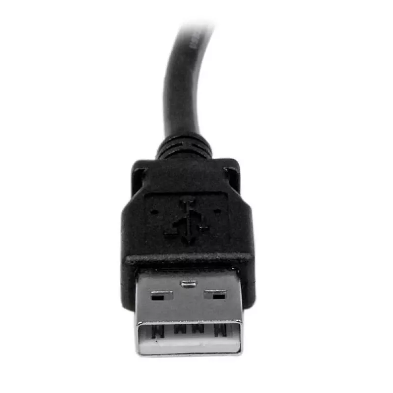 StarTech.com 2m USB 2.0 A to Left Angle B Cable - M/M, 2 m, USB A, USB B, USB 2.0, Male/Male, Black