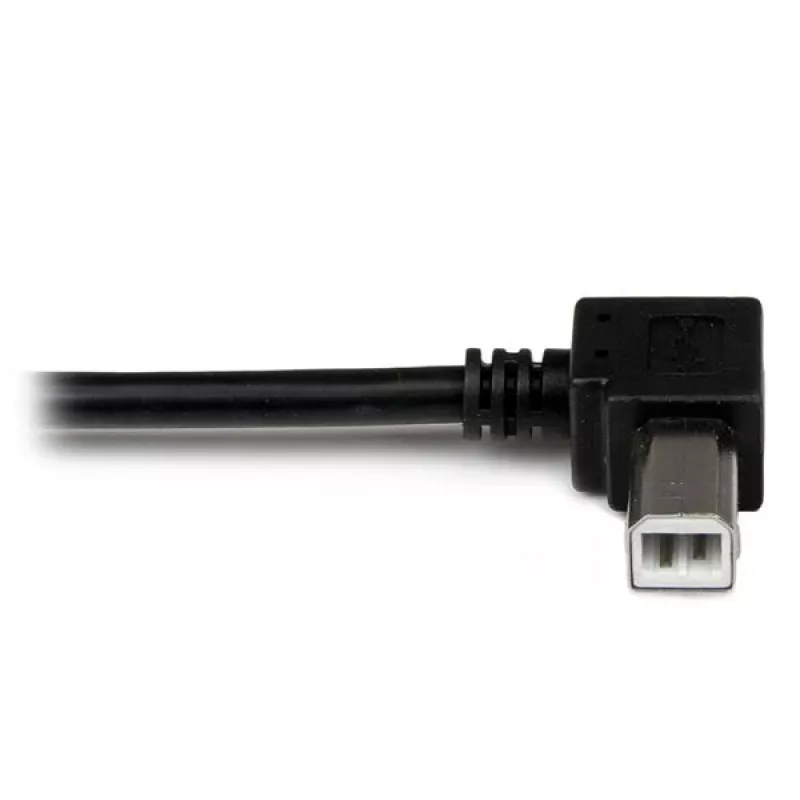 StarTech.com 2m USB 2.0 A to Left Angle B Cable - M/M, 2 m, USB A, USB B, USB 2.0, Male/Male, Black