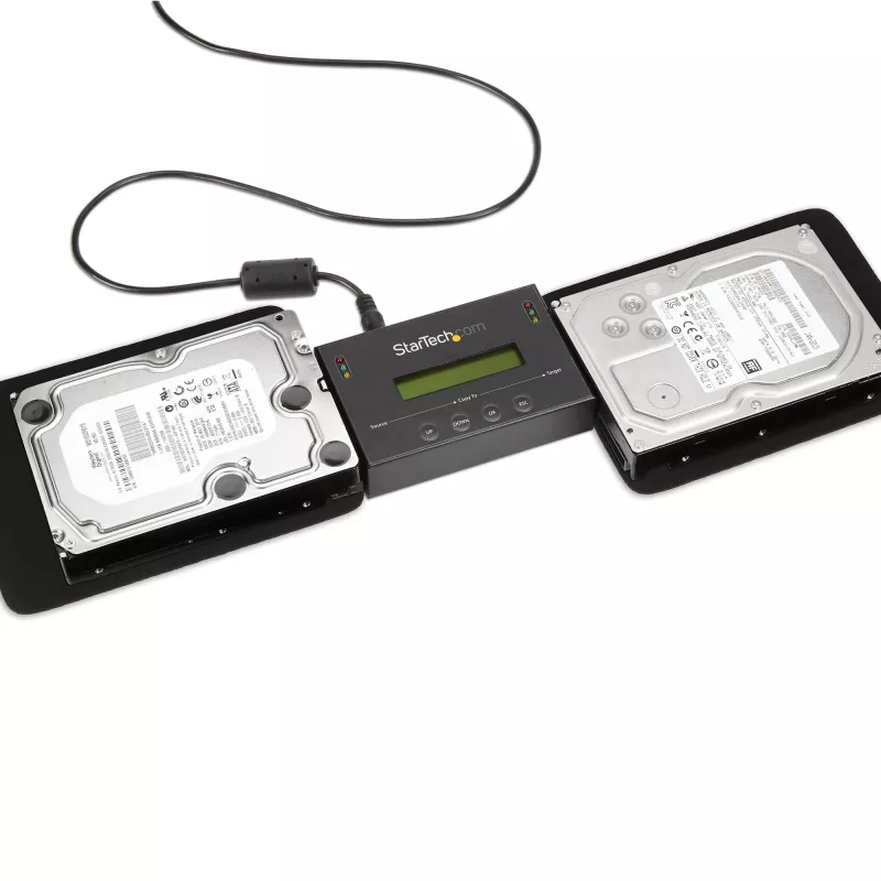 StarTech.com 1:1 Standalone Hard Drive Duplicator & Eraser, SATA HDD/SSD Disk Cloner & Eraser, LCD display, TAA Compliant, OS Independent