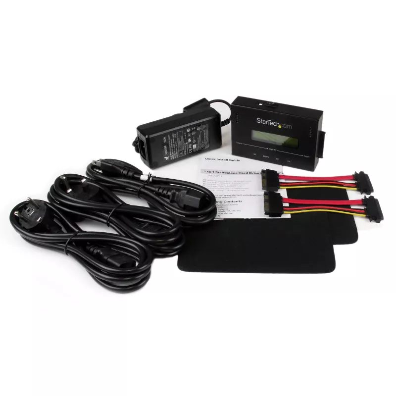 StarTech.com 1:1 Standalone Hard Drive Duplicator & Eraser, SATA HDD/SSD Disk Cloner & Eraser, LCD display, TAA Compliant, OS Independent