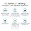 StarTech.com 4-Post 42U Mobile Open Frame Server Rack, Four Post 19 inch Network Rack with Wheels, Rolling Rack with Adjustable Depth for Computer/AV/Data/IT Equipment - Casters, Leveling Feet or Floor Mounting
